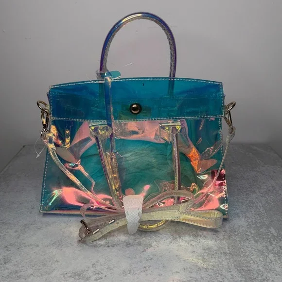 MMS Design Studio Iridescent Clear Holographic Bag Stadium Security Approved - Picture 6 of 9